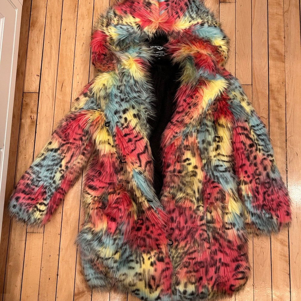 SpiritHoods Multicolor Faux Fur Teddy Jacket Oaxaca Jaguar Classic - Picture 8 of 10